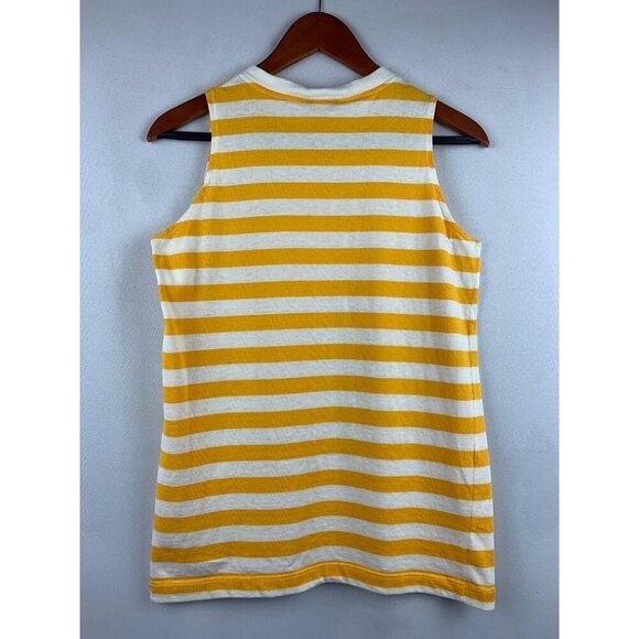 Nautical Yellow & White Striped Sleeveless Tank Top - Picture 6 of 6